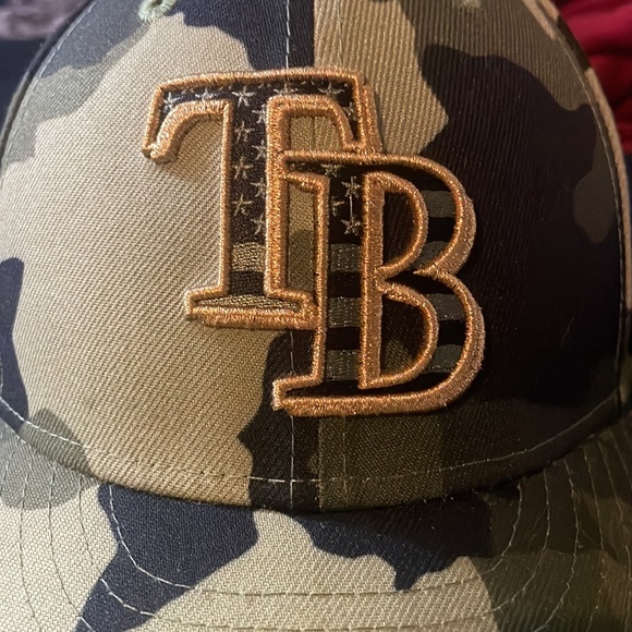 Tampa Bay Rays camo hat gold and green size 6 7/8th - Picture 2 of 5